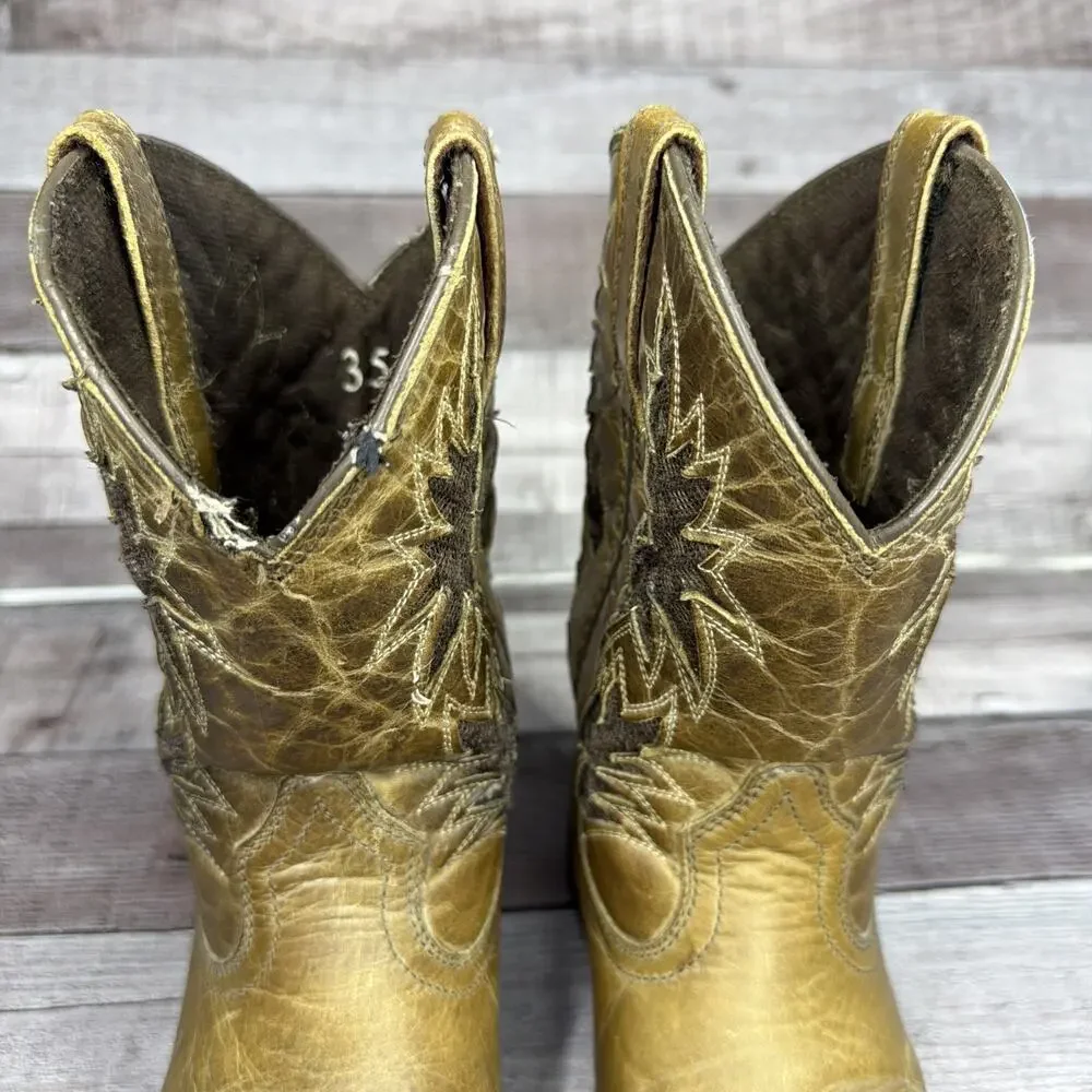 Ariat Boots Brown Leather Western 10031488 Wiggle Room Youth size 3.5